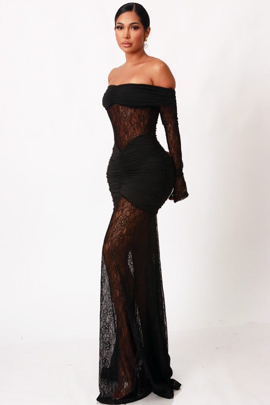 VESTIDO CAROLINE ENCAJE NEGRO
