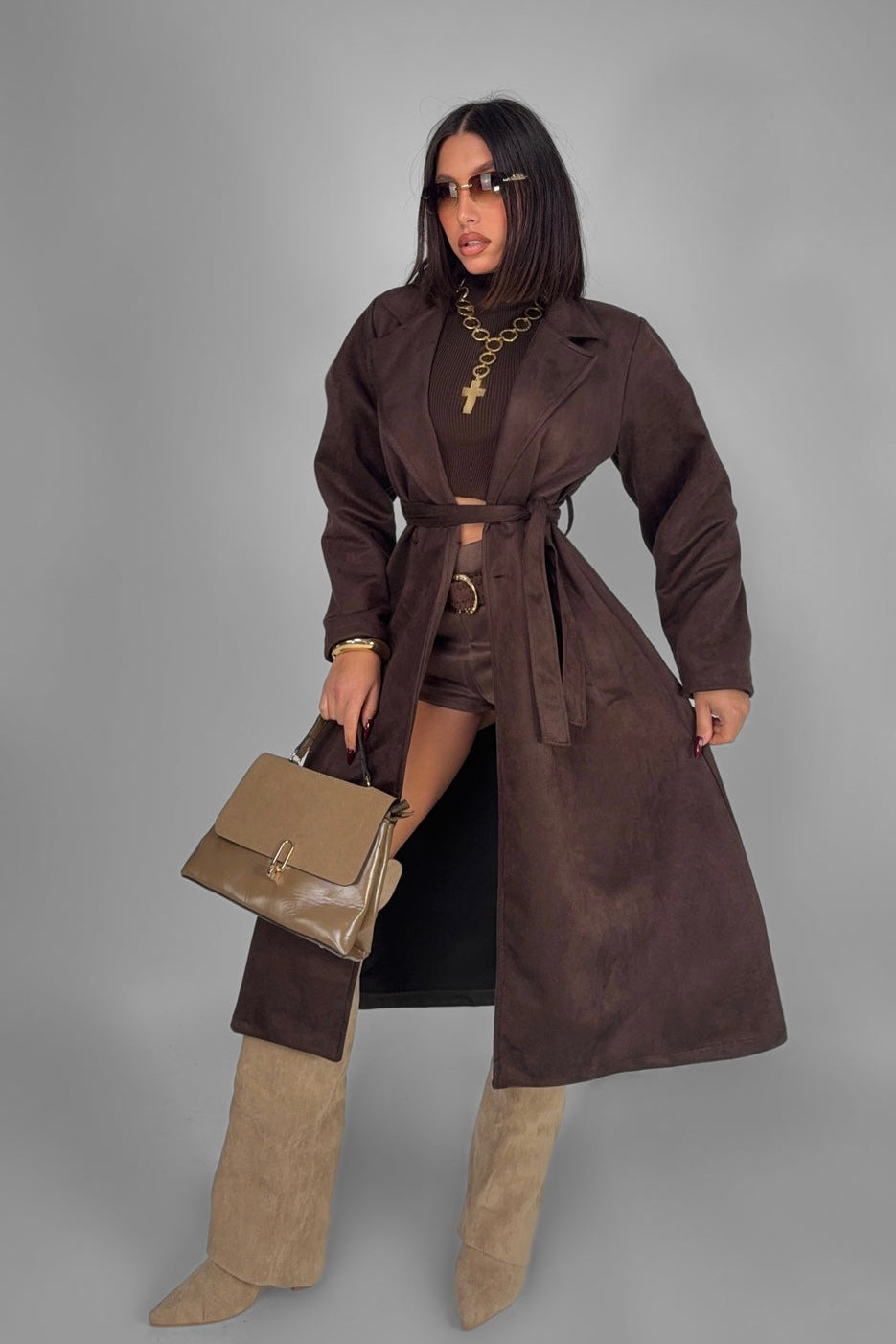 TRENCH EFECTO ANTE CHOCOLATE