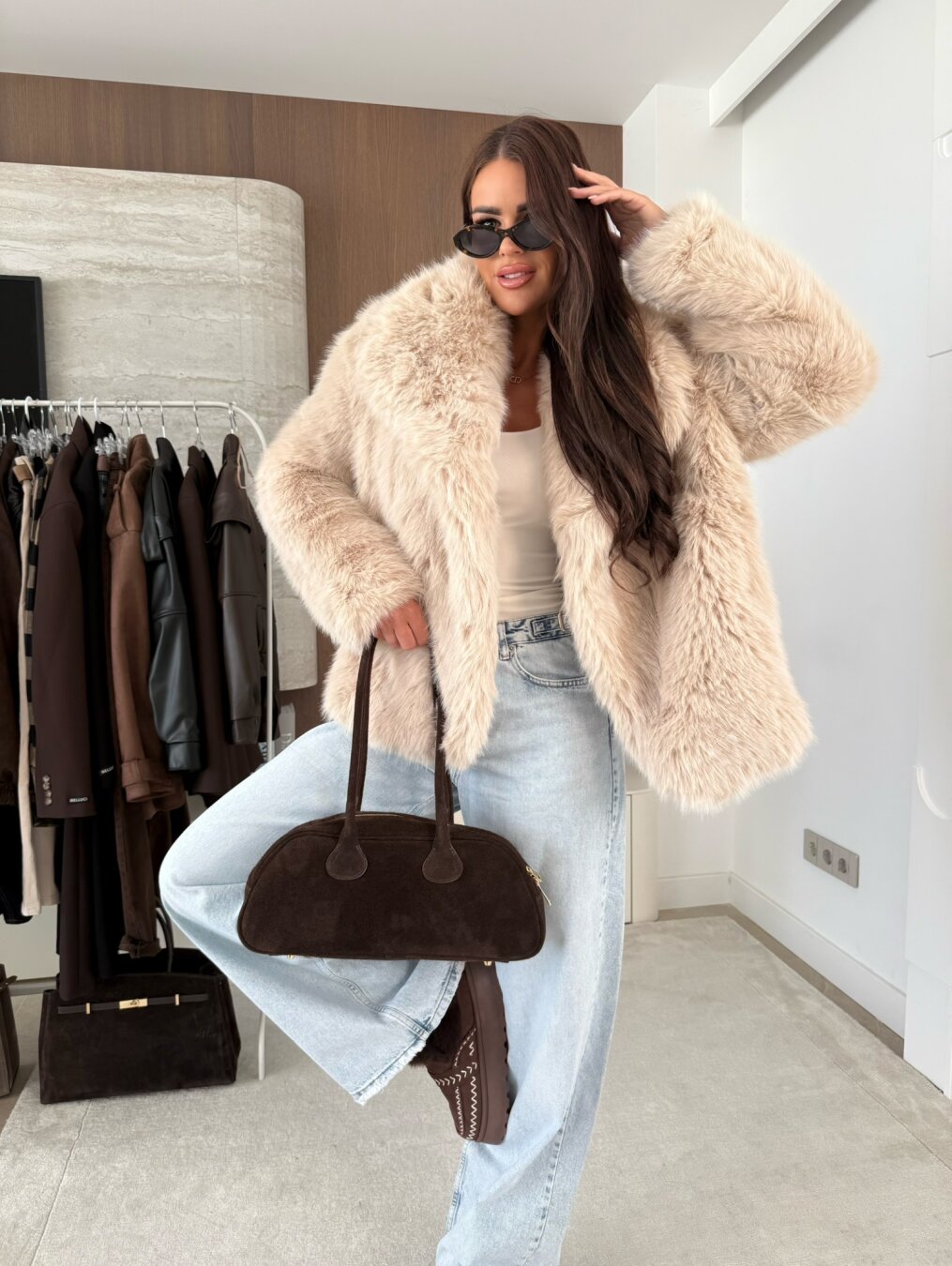 CAZADORA EFECTO PELO BEIGE