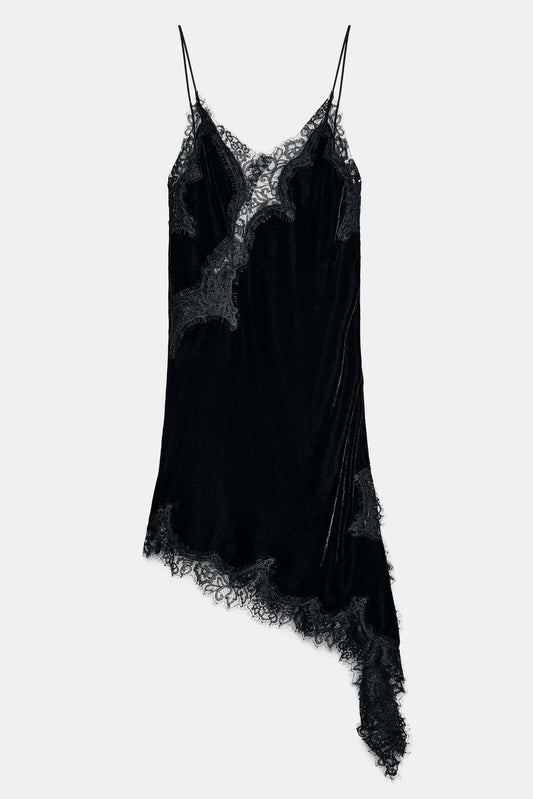 VESTIDO LENCERO TERCIOPELO NEGRO