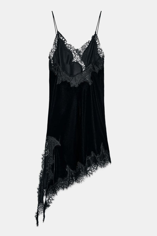 VESTIDO LENCERO TERCIOPELO NEGRO