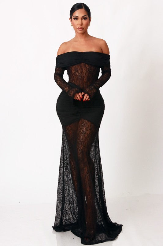 VESTIDO CAROLINE ENCAJE NEGRO