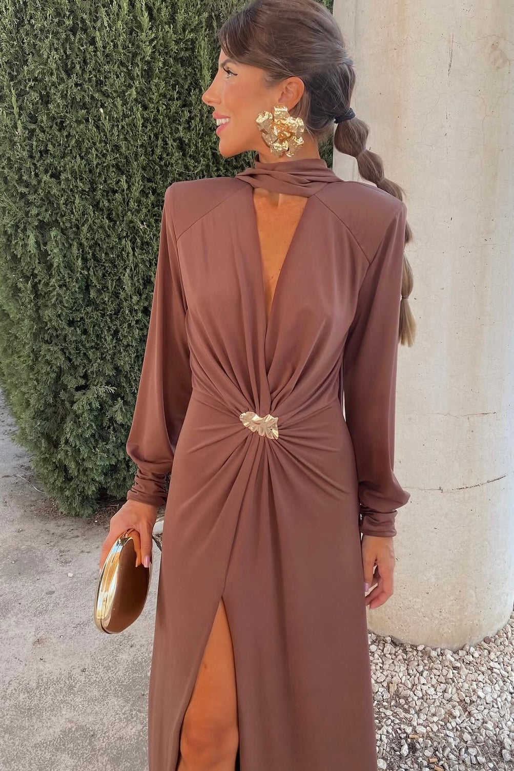 VESTIDO VALERIA MARRON