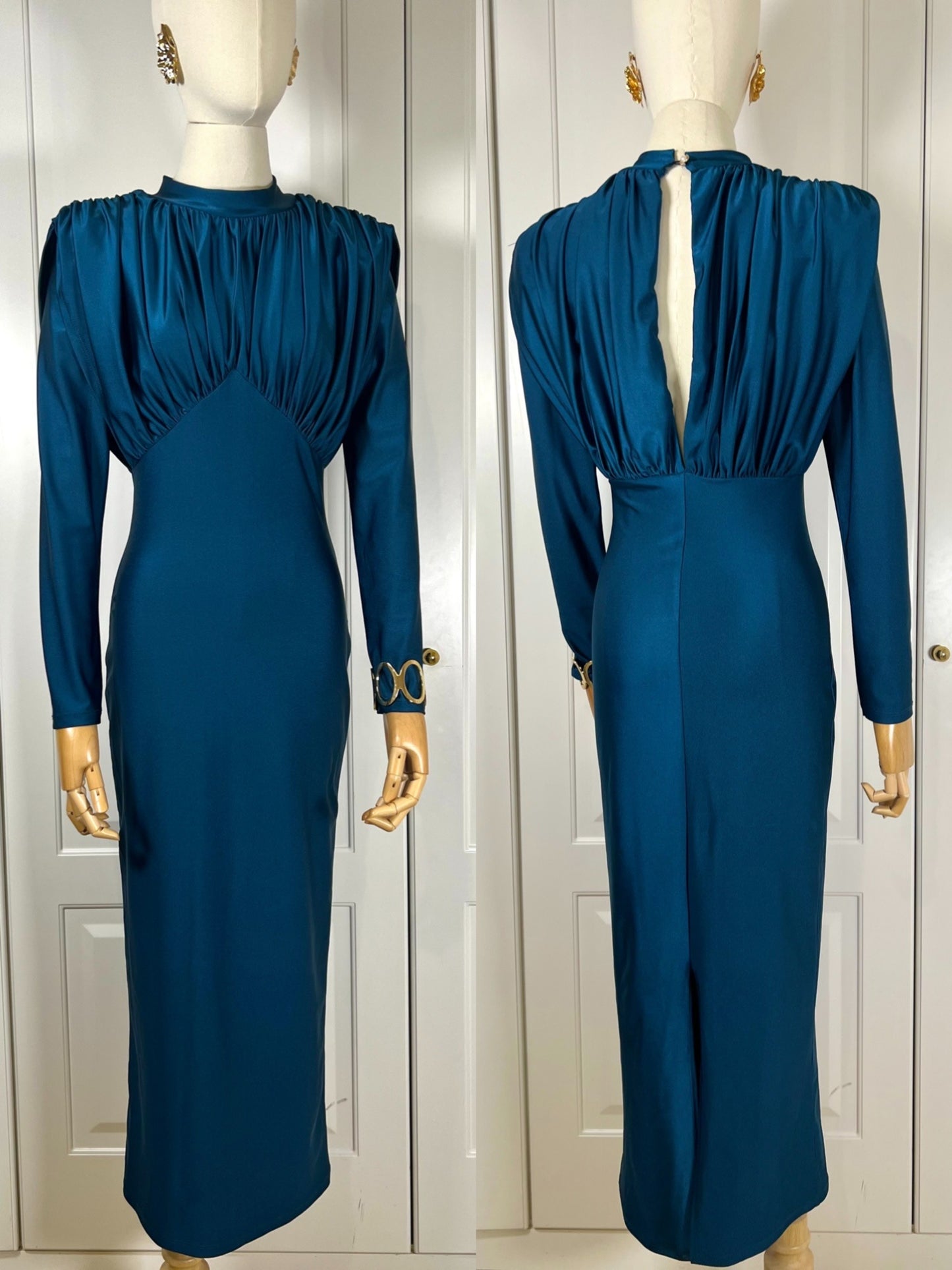 VESTIDO CATALINA AZUL PETROLEO