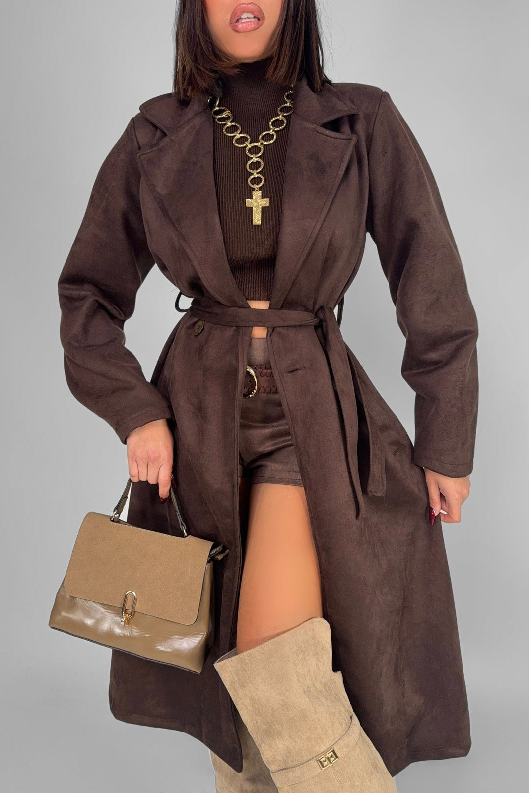 TRENCH EFECTO ANTE CHOCOLATE