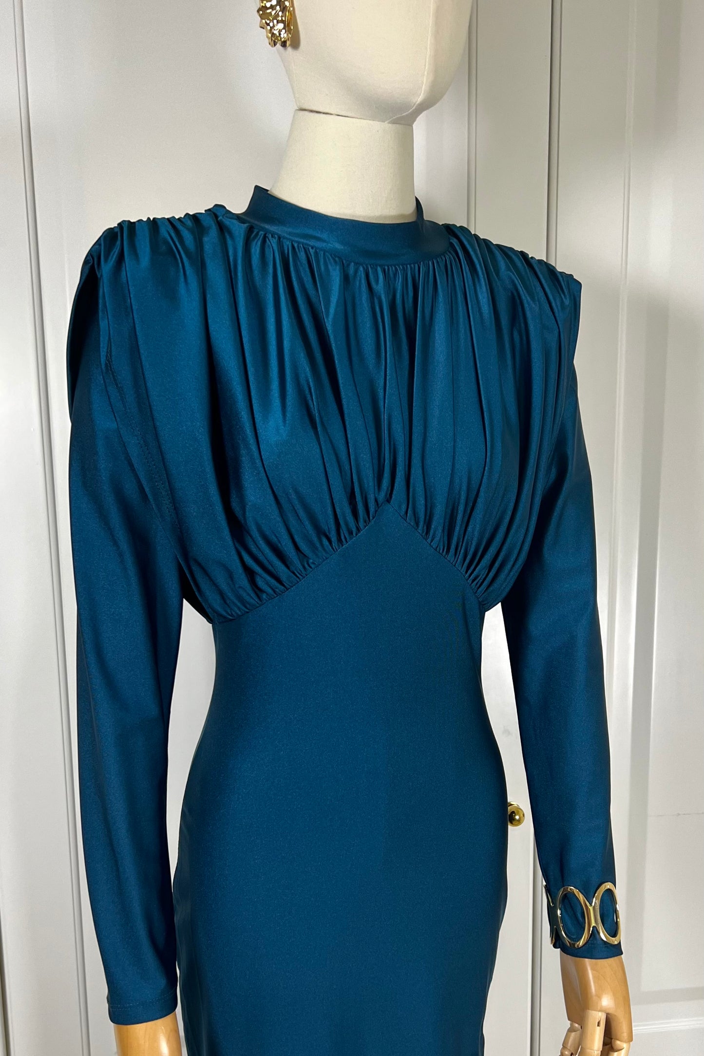 VESTIDO CATALINA AZUL PETROLEO