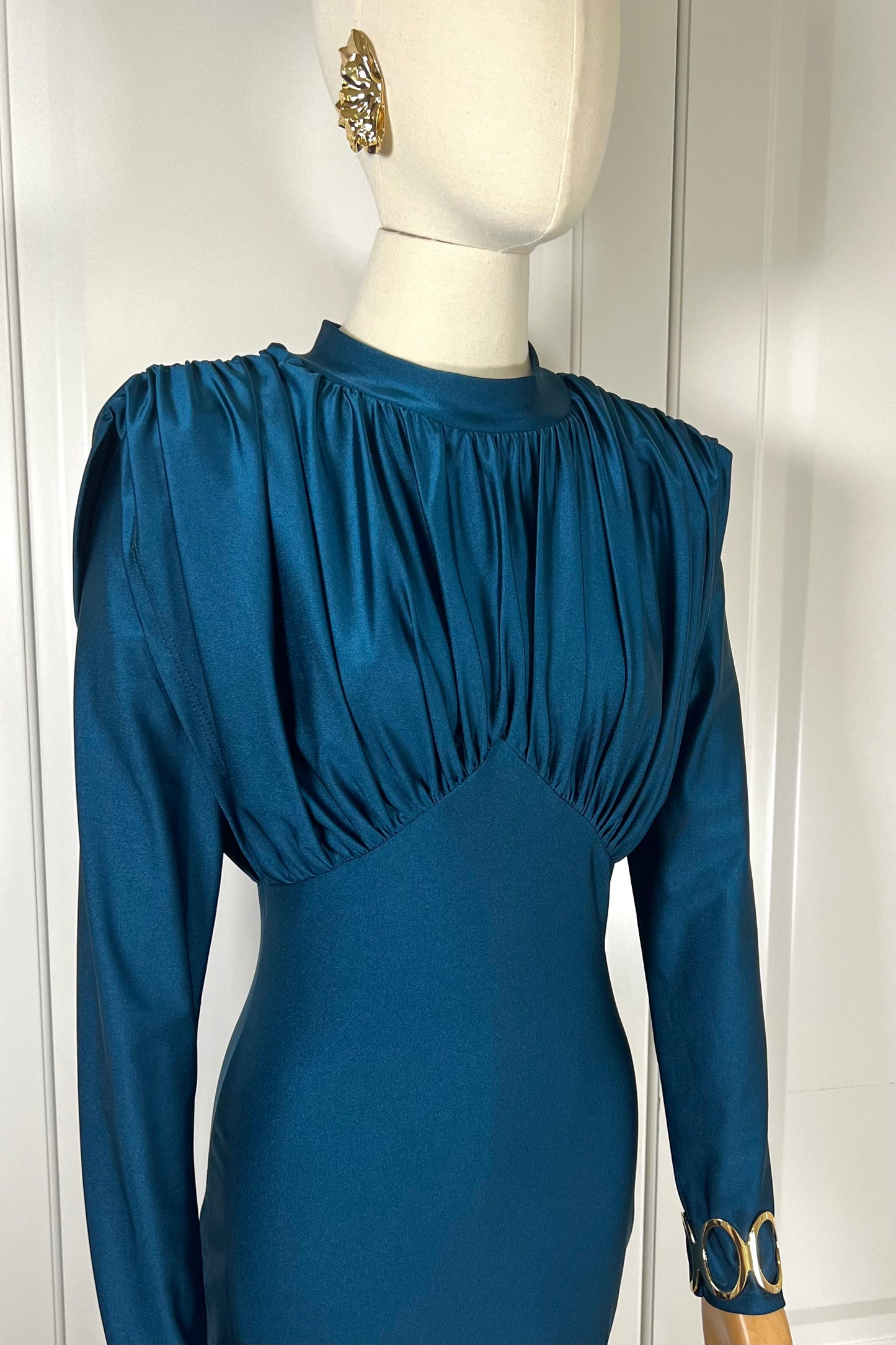 VESTIDO CATALINA AZUL PETROLEO