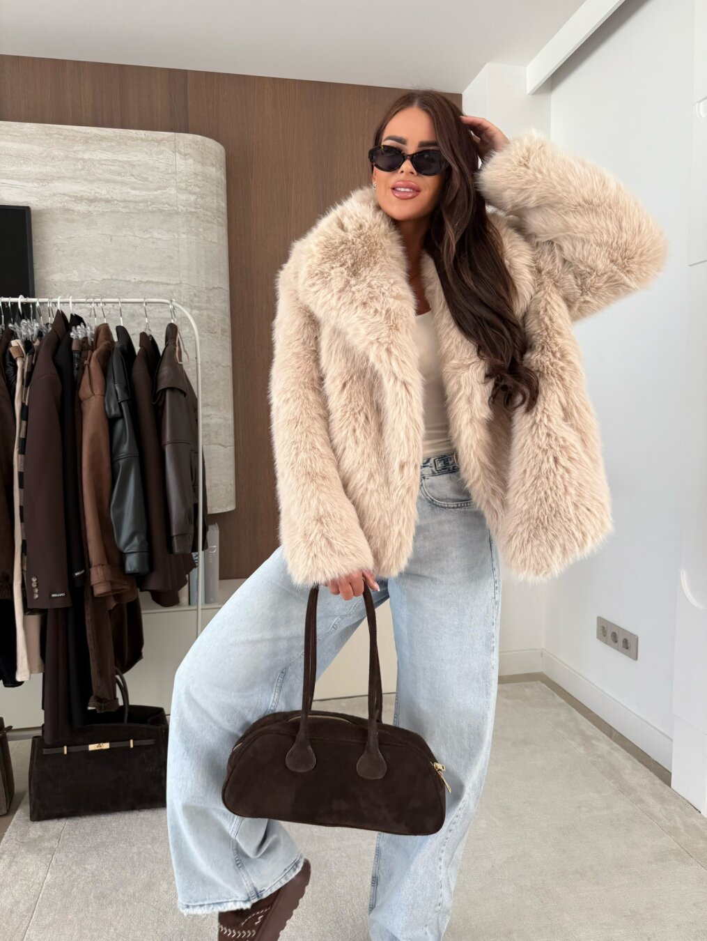 CAZADORA EFECTO PELO BEIGE