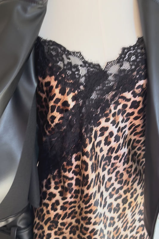 VESTIDO LENCERO ENCAJE ANIMAL PRINT